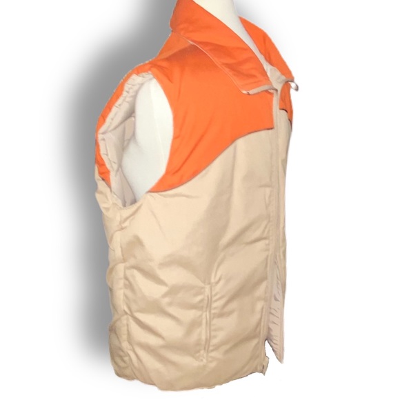 Vintage Windbreaker Outerwear Sportswear Mens Vest Size Med Orange Tan Retro - Picture 6 of 8